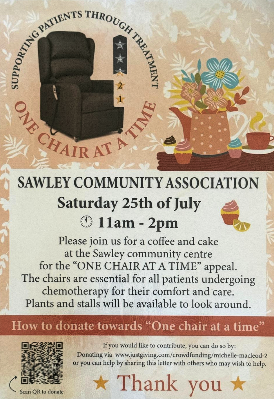 One Chair at a Time appeal poster